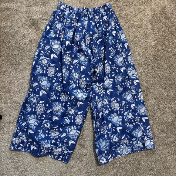 Beau & Ro Murray Pant in Classic Blue Floral Size Small Wide Leg High Waist - Picture 7 of 7